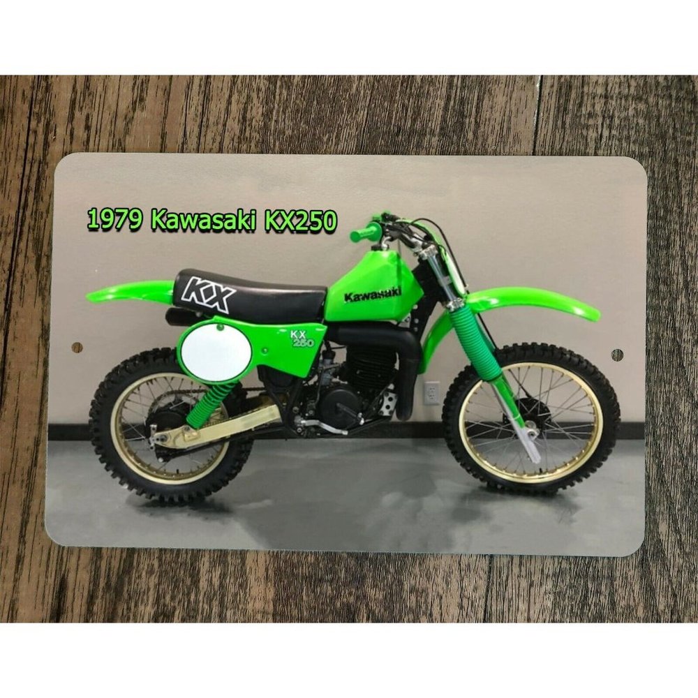 1979 Kawasaki KX250 8x12 Metal Wall Sign Motocross Dirt Bike Motorcycle‎